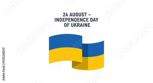 Ukrainian Independence Day Celebration Flag Waving.