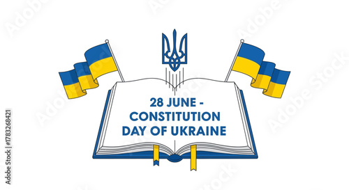 Ukraine Constitution Day Celebration with National Symbols.