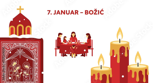 Orthodox Christmas Celebration with Family and Candles.