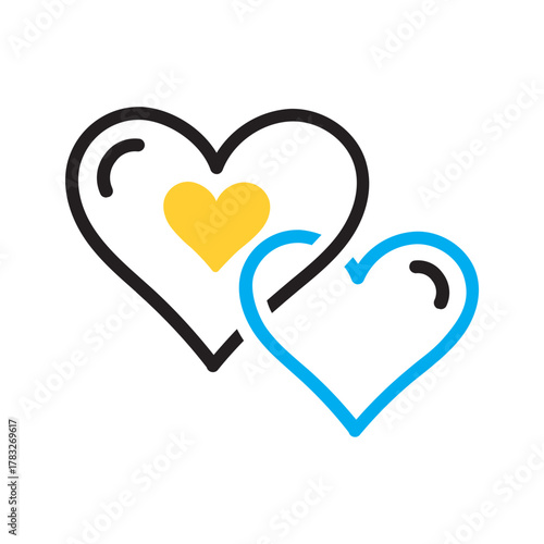 Vector multi color icon for Love