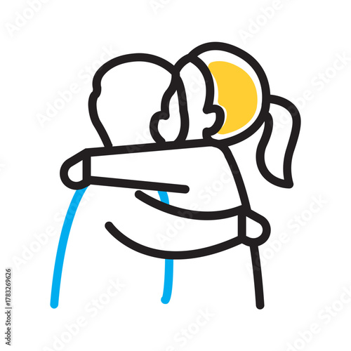 Vector multi color icon for Hugging