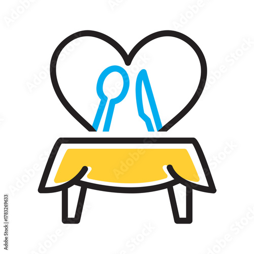 Vector multi color icon for Dinner date