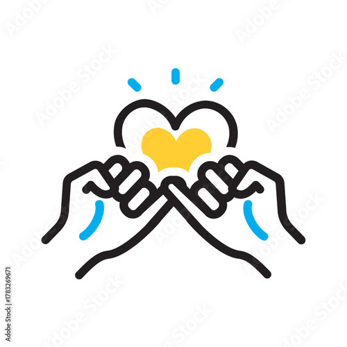 Vector multi color icon for Promise day