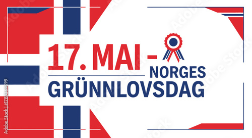 Norwegian Constitution Day Celebration on May 17th Banner.