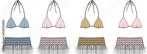 Set of Four Moccasin Shoes in Different Pastel Colors - Stylish Casual Footwear