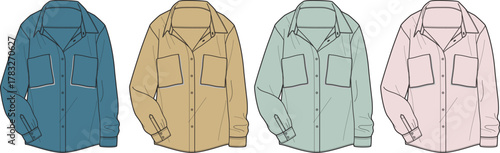 Set of Four Moccasin Shoes in Different Pastel Colors - Stylish Casual Footwear