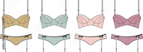 Set of Four Moccasin Shoes in Different Pastel Colors - Stylish Casual Footwear