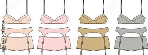 Set of Four Moccasin Shoes in Different Pastel Colors - Stylish Casual Footwear