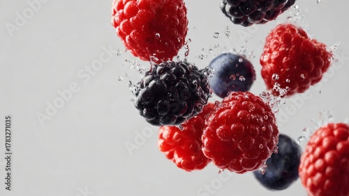 Premium Mixed Fresh Fruits on White Background with Copy Space