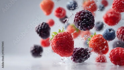 Premium Mixed Fresh Fruits on White Background with Copy Space