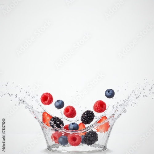 Premium Mixed Fresh Fruits on White Background with Copy Space
