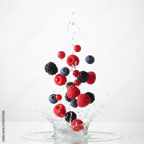 Premium Mixed Fresh Fruits on White Background with Copy Space