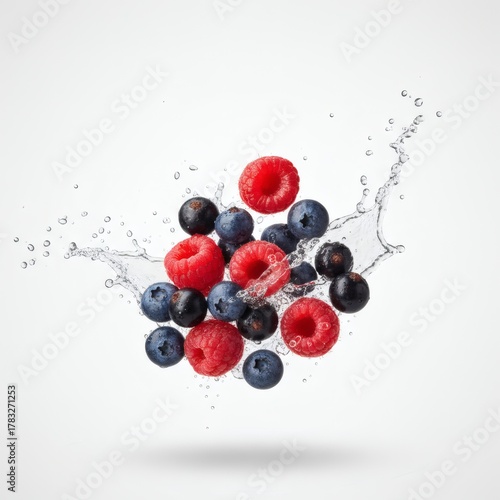 Premium Mixed Fresh Fruits on White Background with Copy Space