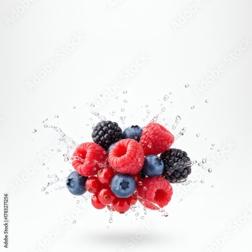 Premium Mixed Fresh Fruits on White Background with Copy Space