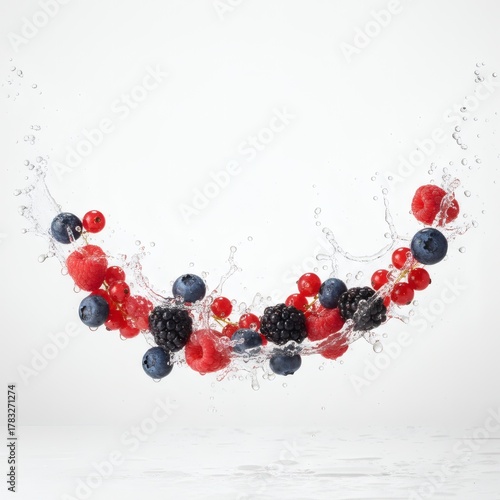 Premium Mixed Fresh Fruits on White Background with Copy Space