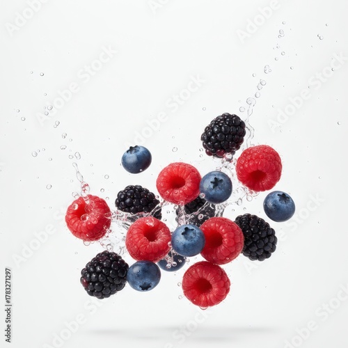 Premium Mixed Fresh Fruits on White Background with Copy Space