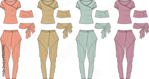 Set of Four Moccasin Shoes in Different Pastel Colors - Stylish Casual Footwear