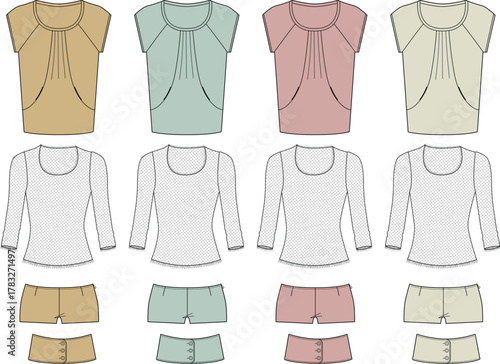 Set of Four Moccasin Shoes in Different Pastel Colors - Stylish Casual Footwear