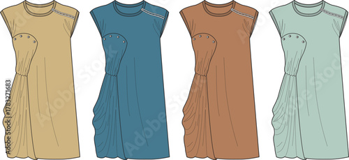 Set of Four Moccasin Shoes in Different Pastel Colors - Stylish Casual Footwear