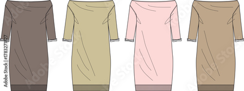 Set of Four Moccasin Shoes in Different Pastel Colors - Stylish Casual Footwear