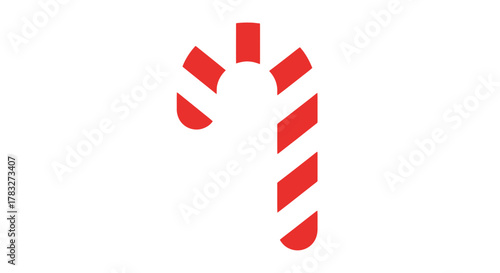 Festive candy cane illustration evoking holiday cheer, perfect for Christmas cards, seasonal promotions, and joyful winter designs, originally a scalable vector graphic