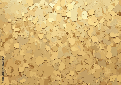This abstract vector background features a shimmering mosaic of golden flakes, creating a rich and luxurious textured surface perfect for elegant designs.
