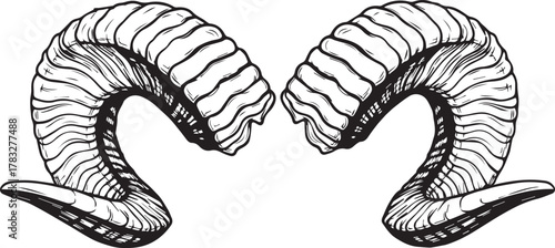 Ram Horns Line Art Prompt and Tags