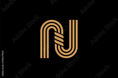 Letter N rope icon logo design illustration vector
