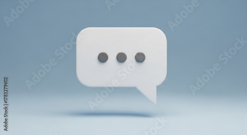 White speech bubble with ellipsis message icon vector illustration for social media communication concept