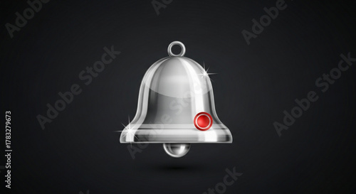 Get notified silver bell notification icon alert reminder sign symbol alarm attention shiny communication