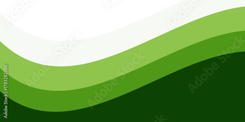Abstract green wave background, Vector green line background curve element with white space for text and message design, overlapping layers.Eps10