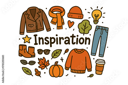 Fashion Doodle Inspiration. Fashion inspiration. Hand-drawn doodle illustration of fashion inspiration.