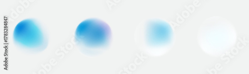 Set color circle gradient noise gradation. Abstract colorful watercolor blur mesh on isolated transparent background.