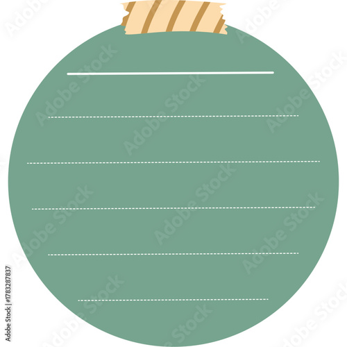 Cute memo pad with tape for notes or reminders on transparent