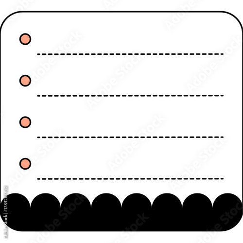 Cute memo pad design with dotted lines for notes and reminders