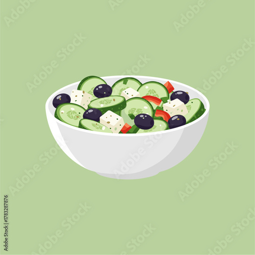Greek salad bowl colorful light vibrant food