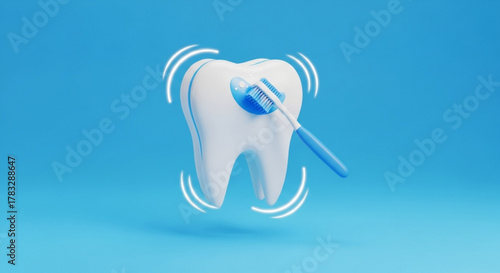 Dental care brushing teeth concept illustration for healthy smile and oral hygiene is very important