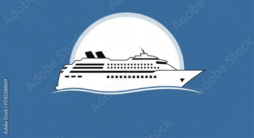 Cruise ship vacation travel destination ocean liner sea voyage tourism adventure holiday maritime transport vector