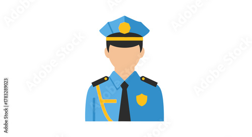 Illustration of a Police Officer in Uniform.