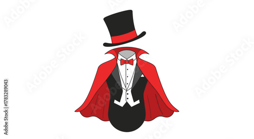 Magicians Attire A Whimsical Illustration of a Classic Costume.