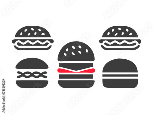 Burger icon vector set. fast food illustration sign collection. food symbol.
