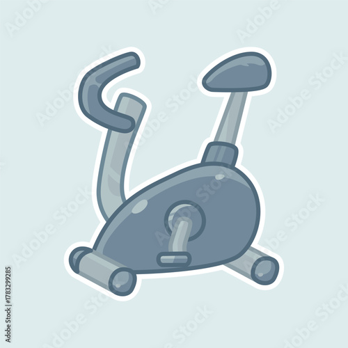 Stationary Bike Flat Vector Icon in Cute Pastel Style for Fitness, Gym, and Cardio Illustration