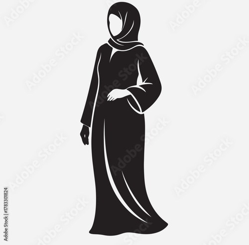 Muslim woman reading book silhouette