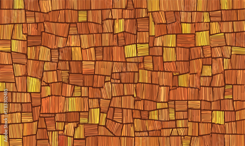 Textura abstrata de mosaico em tons terrosos de laranja e amarelo, perfeita para fundo digital.