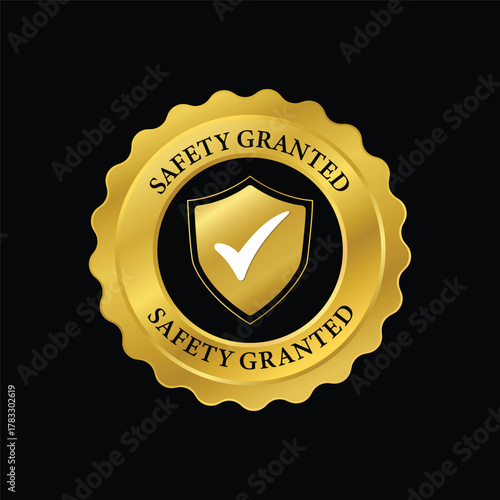 safety granted golden vector design