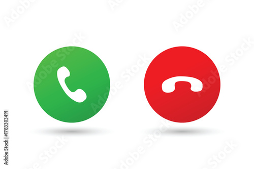 call icon vector red and green color