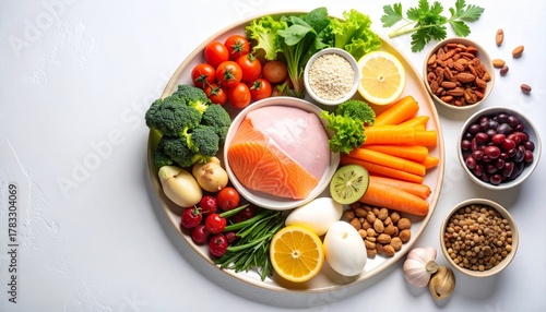 Wallpaper Mural Nutritious Pet Food Ingredients on a Bright Plate with Fresh Vegetables and Proteins for Dogs and Balanced Diet Preparation Torontodigital.ca