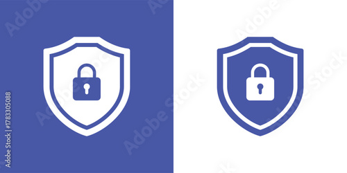 blue shield with a symbol of success, Set Shield VPN and Lock Icon