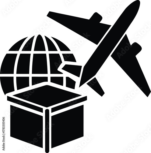 Modern air freight delivery icon representing global shipping and logistics
