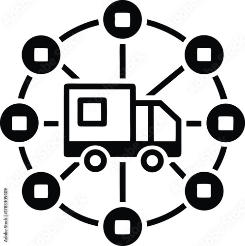 Modern ai powered logistics system icon set for digital applications